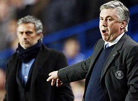 Nhiều khả năng Ancelotti (phải) sẽ kế nhiệm Mourinho tại Real trong Hè này