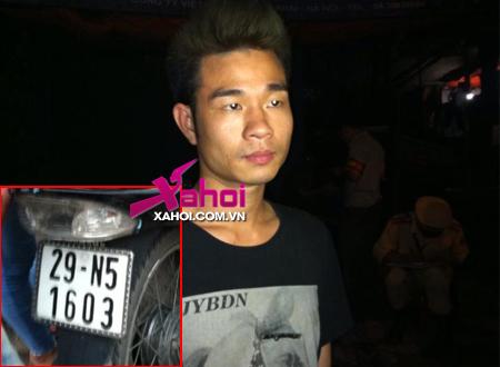 Đối tượng Trần Công Chất cùng biển số giả của chiếc xe