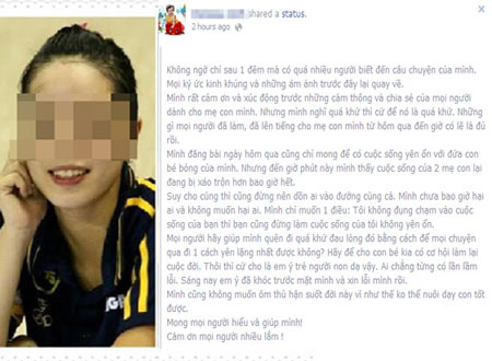 Đoạn note chia sẻ trên Facebook của người phụ nữ bị 'cướp chồng'. 
