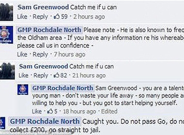 Status Greenwood viết lên tường cùng lời khuyên của cảnh sát