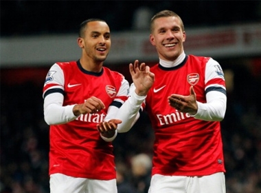 Bộ đôi Walcott - Podolski của Arsenal