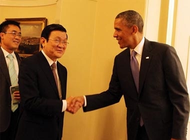 Chủ tịch nước Trương Tấn Sang và Tổng thống Barack Obama