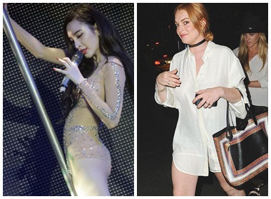 Angela Phương Trinh (trái) và Lindsay Lohan