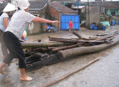 Mưa lớn kèm theo gió mạnh đã làm cho 753 nhà dân, nhất là ở các huyện ven biển bị tốc mái, hư hỏng, 14 nhà bị sập.