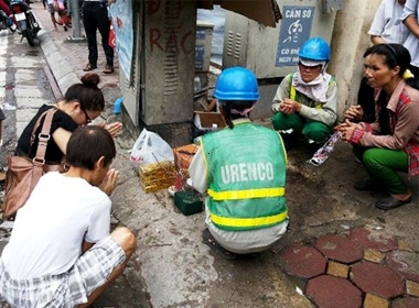 Hiện trường nơi phát hiện xác thai nhi.