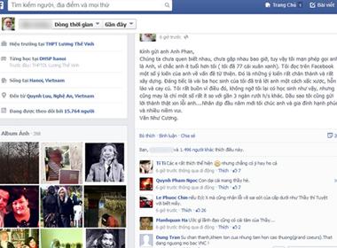 Đoạn status trên facebook của thầy Văn Như Cương