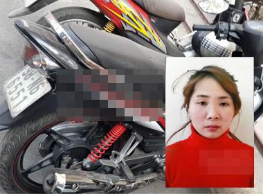 Chân dung Thủy và một số xe máy Thùy chiếm đoạt của nạn nhân đã được Công an quận Thanh Xuân thu giữ
