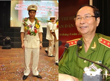 Thượng tướng Phạm Quý Ngọ và Đại úy Phạm Mạnh Hùng 