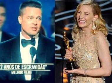 Cate Blanchett nhận giải Nữ diễn viên chính xuất sắc nhất.  Brad Pitt chia sẻ cảm xúc khi nhận giải Oscar dành cho Phim hay nhất. 