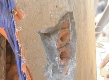 Trụ cầu Chu Va 6 được làm bằng gạch.