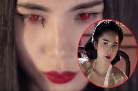 Cảnh quay khóc ra máu của Thủy Tiên trong MV mới