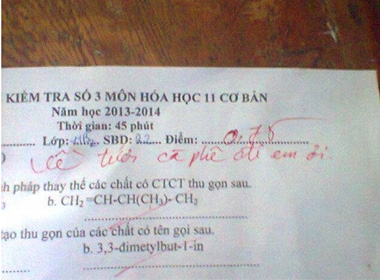 Bài kiểm tra học sinh của trường THPT Quang Trung Đắc Lắc