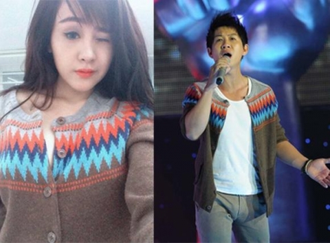 Bà Tưng diện lại áo của Trọng Khương The Voice?