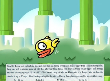 Đề thi Vật lý xuất hiện Flappy Bird