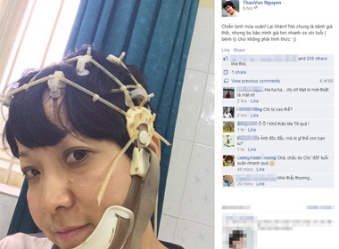 Fan lo lắng khi MC Thảo Vân bị teo thùy não