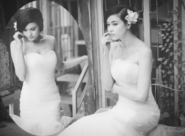  Trương Quỳnh Anh diện váy cưới làm cô dâu 