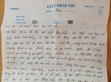 Tuyển sinh 2014: Nữ sinh viết tâm sự cuộc đời lên giấy nháp