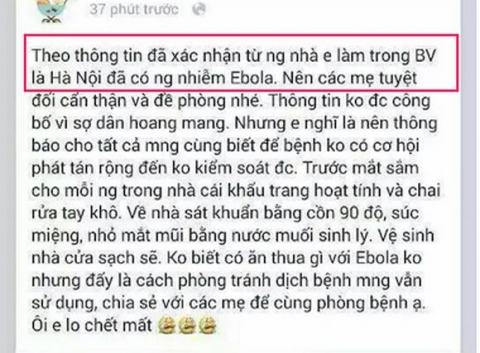 Thông tin Việt Nam có người nhiễm virus Ebola khiến dân mạng lo lắng