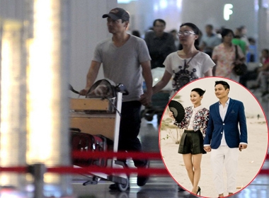 Vợ chồng Châu Tấn 'tay trong tay' tại sân bay