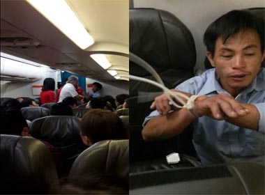 Một hành khách bị nhân viên Vietjet Air trói trên chuyến bay