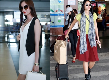 Dàn chân dài Việt khoe gu thời trang nổi bật ở sân bay