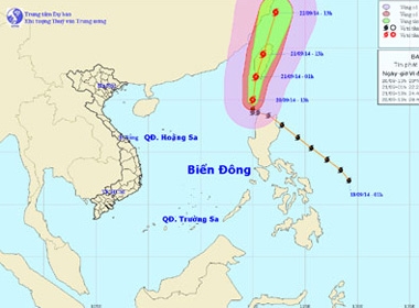 Bão Fung-Wong hướng ra phía ngoài Biển Đông