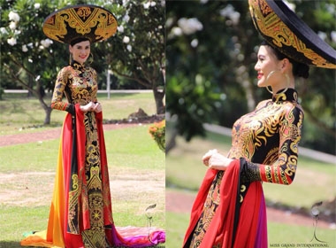 Hoa hậu Quốc tế 2014: Cao Thuỳ Linh diện quốc phục khoe dáng bên Thái Lan
