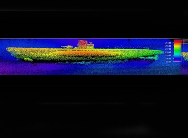 Hình ảnh tàu ngầm U-boat trên hệ thống radar dò tìm 