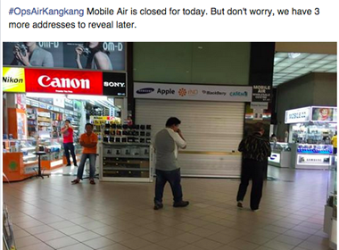 Cửa hàng Mobile Air đã phải đóng cửa trước sự phẫn nộ của cư dân mạng Singapore