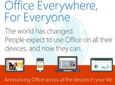 Ứng dụng Office hiện đã được cung cấp miễn phí trên iOS và Android 