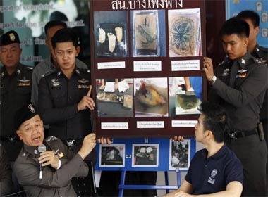 Các bộ phận cơ thể người bị cảnh sát Thái Lan thu giữ ở sân bay 