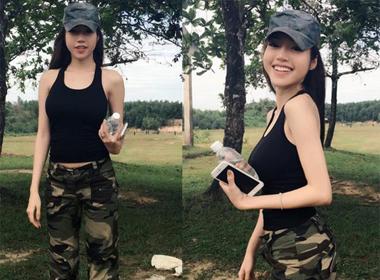 Elly Trần đẹp rạng ngời trong trang phục người lính 