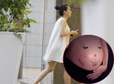 Hoa hậu Diễm Hương khoe bụng bầu trước ngày sinh nở