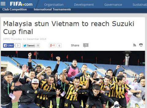 Báo chí nước ngoài ngợi ca Malaysia hạ gục ĐT Việt Nam