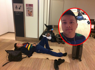 Cao Thái Sơn nằm vất vưởng ở sân bay Nhật