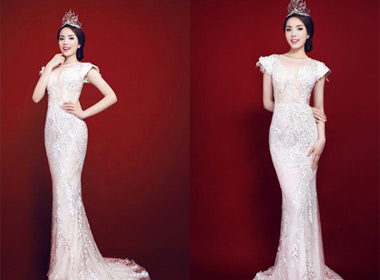 Tân Hoa Hậu Nguyễn Cao Kỳ Duyên xinh đẹp lộng lẫy với váy dạ hội trắng