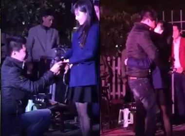 Cặp đôi trong clip tỏ tình cầu hôn đêm Noel ở Hà Nội