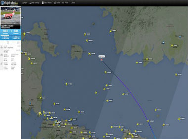 Trang Flightradar24.com công bố bản đồ nơi QZ8501 mất tích