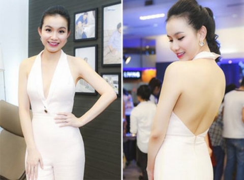 Hoa hậu Thùy Lâm đẹp ngỡ ngàng trong bộ trang phục jumpsuit
