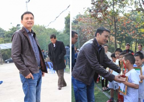 Triệu Quang Hà xuất hiện lịch lãm tại giải bóng đá từ thiện dành cho thiếu nhi