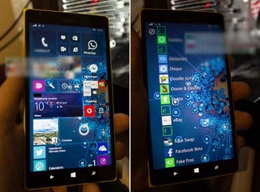Hình ảnh rò rỉ được cho là của Windows 10 trên smartphone