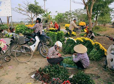 Ngắm phiên chợ độc đáo ở làng hoa Tây Tựu 