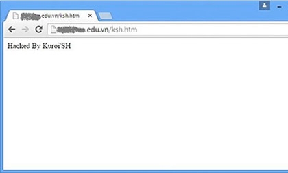 Một website Việt Nam bị tấn công thay đổi giao diện - Ảnh: Bkav