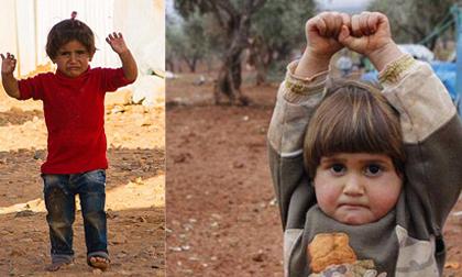 Nhói lòng những đứa trẻ cũng ‘giơ tay đầu hàng máy ảnh’