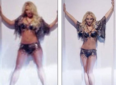 Britney Spears lộ vóc dáng sồ sề trước photoshop