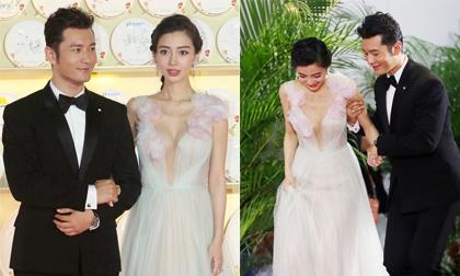 Huỳnh Hiểu Minh dìu đỡ Angela Baby từng tí một trên thảm đỏ