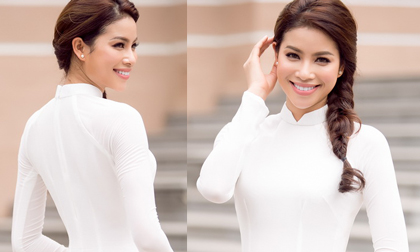Không phải đầm dạ hội cầu kì, Phạm Hương đẹp nhất là khi diện áo dài trắng