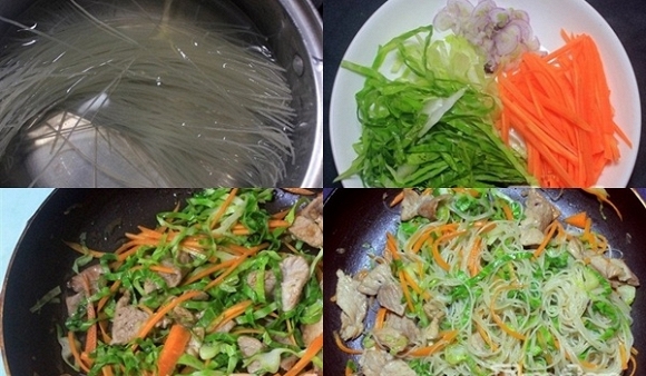 Bún khô xào rau bắp cải  0