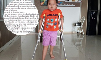 Tâm sự đắng chát của người mẹ có con bị xe đâm gãy chân ở trường