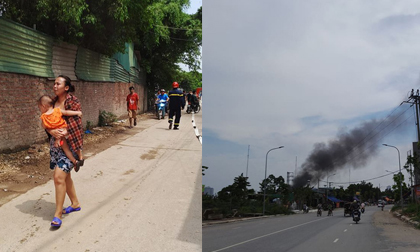 Hà Nội: Cháy lớn trong kho nhựa ở khu làng nghề Triều Khúc